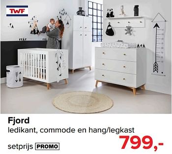 Promoties Fjord ledikant, commode en hang-legkast - TWF - Geldig van 28/05/2018 tot 30/06/2018 bij Baby-Dump