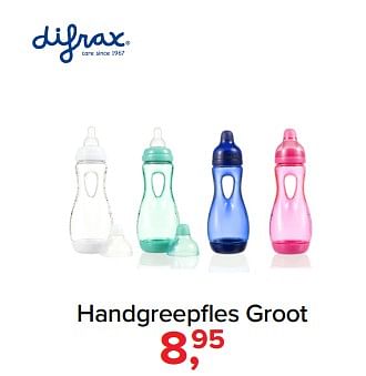 Promoties Handgreepfles groot - Difrax - Geldig van 28/05/2018 tot 30/06/2018 bij Baby-Dump
