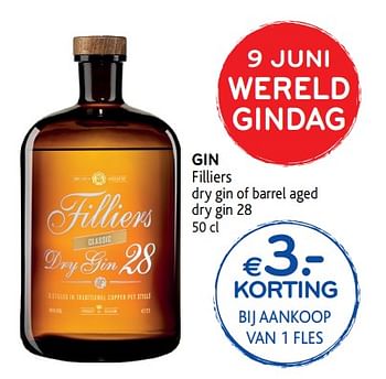 Promoties Gin filliers dry gin 28 - Filliers - Geldig van 06/06/2018 tot 19/06/2018 bij Alvo
