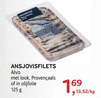 Promoties Ansjovisfilets alvo - Huismerk - Alvo - Geldig van 06/06/2018 tot 19/06/2018 bij Alvo