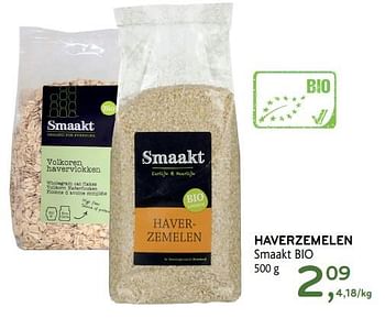 Promoties Haverzemelen smaakt bio - Smaakt - Geldig van 06/06/2018 tot 19/06/2018 bij Alvo