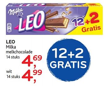 Promoties Leo milka melk chocolade - Milka - Geldig van 06/06/2018 tot 19/06/2018 bij Alvo