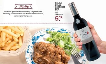 Promoties Solelh soleil corbières 2016 - Rode wijnen - Geldig van 06/06/2018 tot 19/06/2018 bij Alvo