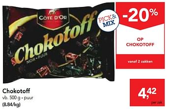 Promoties Chokotoff - Cote D'Or - Geldig van 06/06/2018 tot 19/06/2018 bij Makro