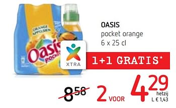 Promoties Oasis pocket orange - Oasis - Geldig van 07/06/2018 tot 20/06/2018 bij Spar (Colruytgroup)