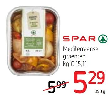 Promotions Spar mediterraanse groenten - Spar - Valide de 07/06/2018 à 20/06/2018 chez Spar (Colruytgroup)