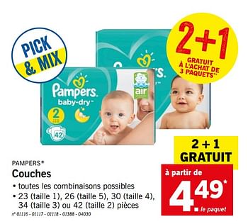 Pampers Couches En Promotion Chez Lidl