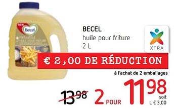 Promotions Becel huile pour friture - Becel - Valide de 07/06/2018 à 20/06/2018 chez Spar (Colruytgroup)