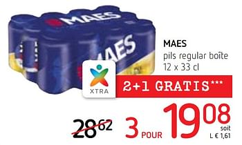 Promotions Maes pils regular boîte - Maes - Valide de 07/06/2018 à 20/06/2018 chez Spar (Colruytgroup)