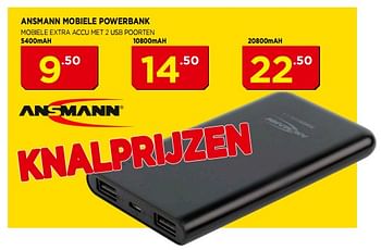 Promotions Ansmann mobiele powerbank - Ansmann - Valide de 03/06/2018 à 24/06/2018 chez Bouwcenter Frans Vlaeminck