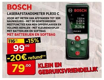 Promoties Bosch laserafstandsmeter plr30 c - Bosch - Geldig van 03/06/2018 tot 24/06/2018 bij Bouwcenter Frans Vlaeminck