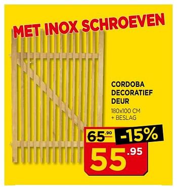 Promoties Cordoba decoratief deur - Cordoba - Geldig van 03/06/2018 tot 24/06/2018 bij Bouwcenter Frans Vlaeminck