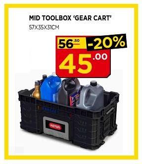 Promoties Mid toolbox `gear cart` keter - Keter - Geldig van 03/06/2018 tot 24/06/2018 bij Bouwcenter Frans Vlaeminck