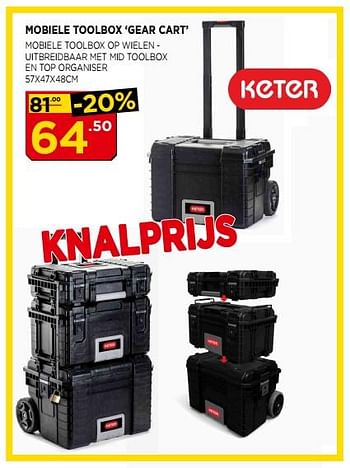 Promoties Mobiele toolbox `gear cart` keter - Keter - Geldig van 03/06/2018 tot 24/06/2018 bij Bouwcenter Frans Vlaeminck