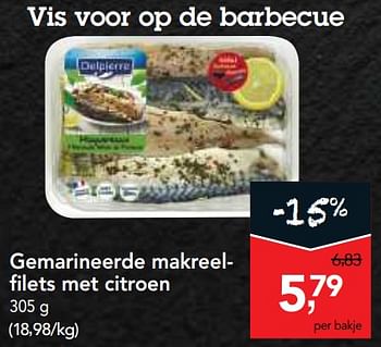 Promoties Gemarineerde makreelfilets met citroen - Huismerk - Makro - Geldig van 06/06/2018 tot 19/06/2018 bij Makro