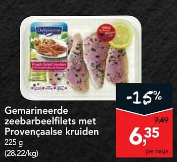Promoties Gemarineerde zeebarbeelfilets met provençaalse kruiden - Huismerk - Makro - Geldig van 06/06/2018 tot 19/06/2018 bij Makro