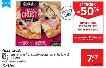 Promotions Pizza crust - Sodebo - Valide de 06/06/2018 à 19/06/2018 chez Makro