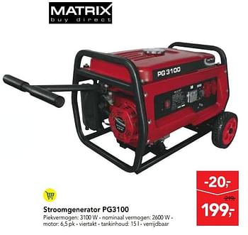 Promoties Matrix buy direct stroomgenerator pg3100 - Matrix buy direct - Geldig van 06/06/2018 tot 19/06/2018 bij Makro