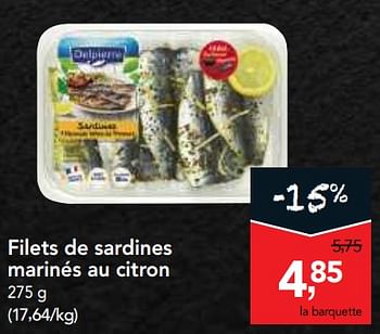 Promotions Filets de sardines marinés au citron - Produit maison - Makro - Valide de 06/06/2018 à 19/06/2018 chez Makro