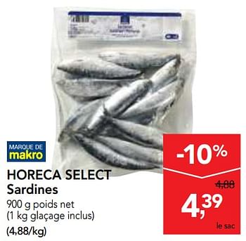 Promotions Horeca select sardines - Produit maison - Makro - Valide de 06/06/2018 à 19/06/2018 chez Makro