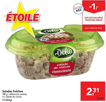 Promotions Salades fraîches - Delio - Valide de 06/06/2018 à 19/06/2018 chez Makro
