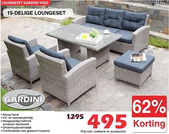Gardini Loungeset gardini 15-delige loungeset Promotie bij