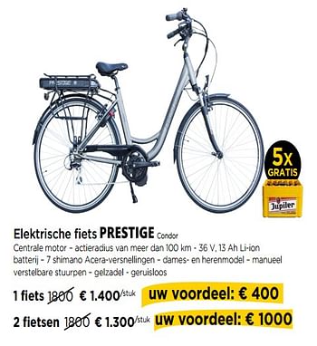 Promoties Elektrische fiets prestige condor - Prestige Fietsen - Geldig van 01/06/2018 tot 27/06/2018 bij Molecule