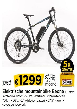 Promotions Elektrische mountainbike beone e-totem - BeOne - Valide de 01/06/2018 à 27/06/2018 chez Molecule