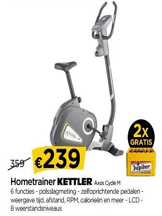 Promoties Hometrainer kettler axos cycle m - Kettler - Geldig van 01/06/2018 tot 27/06/2018 bij Molecule
