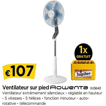 Promoties Ventilateur sur pied rowenta vu5640 - Rowenta - Geldig van 01/06/2018 tot 27/06/2018 bij Molecule