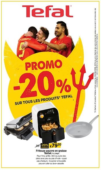Promotions Friteuse pauvre en graisse tefal fry delight - Tefal - Valide de 01/06/2018 à 27/06/2018 chez Molecule