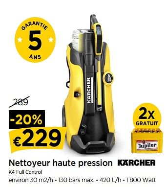 Promotions Nettoyeur haute pression karcher k4 full control - Kärcher - Valide de 01/06/2018 à 27/06/2018 chez Molecule