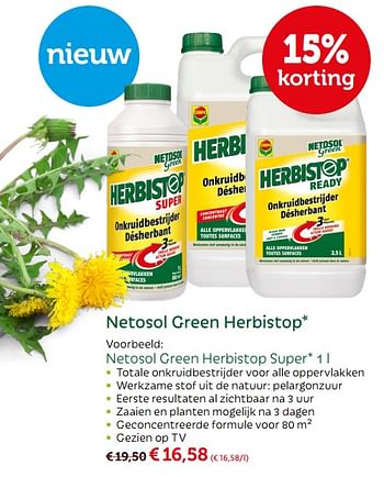 Promoties Compo netosol green herbistop super - Compo - Geldig van 30/05/2018 tot 09/06/2018 bij Aveve