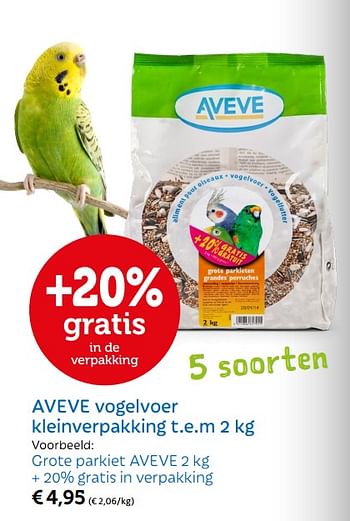 Promoties Grote parkiet aveve - Huismerk - Aveve - Geldig van 30/05/2018 tot 09/06/2018 bij Aveve