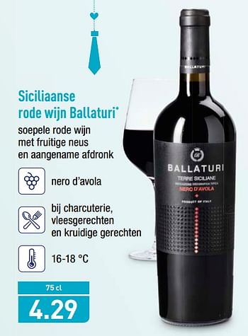 hoop riem Top Rode wijnen Siciliaanse rode wijn ballaturi - Promotie bij Aldi