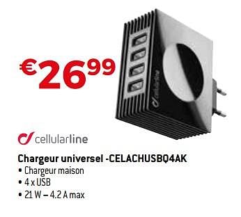 Promoties Cellularline chargeur universel -celachusbq4ak - Cellularline - Geldig van 28/05/2018 tot 30/06/2018 bij Exellent