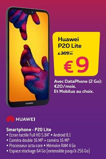 Promotions Huawei smartphone - p20 lite - Huawei - Valide de 28/05/2018 à 30/06/2018 chez Exellent