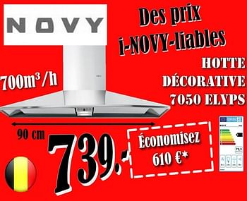 Promotions Novy hotte décorative 7050 elyps - Novy - Valide de 01/06/2018 à 29/06/2018 chez Electro Zschau