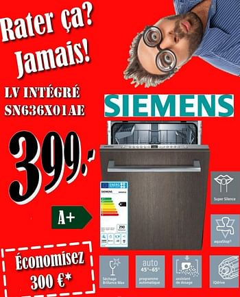 Promotions Siemens lv intégré sn636z01ae - Siemens - Valide de 01/06/2018 à 29/06/2018 chez Electro Zschau