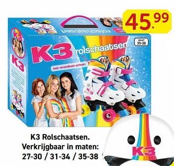Promoties K3 rolschaatsen. - K3 - Geldig van 28/05/2018 tot 30/06/2018 bij Eurosport Belgium