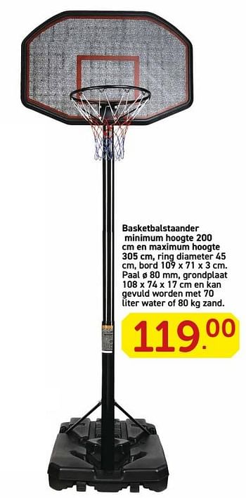 Promoties Basketbalstaander minimum - Huismerk - Vavantas - Geldig van 28/05/2018 tot 30/06/2018 bij Vavantas