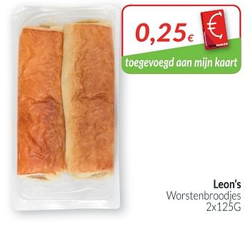 Promoties Leon`s worstenbroodjes - Leon's - Geldig van 01/06/2018 tot 30/06/2018 bij Intermarche