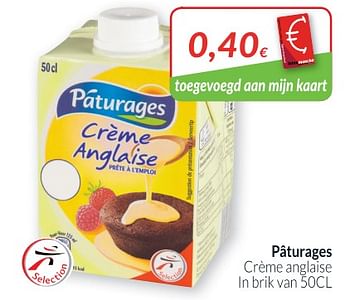 Promoties Pâturages crème anglaise - Paturages - Geldig van 01/06/2018 tot 30/06/2018 bij Intermarche
