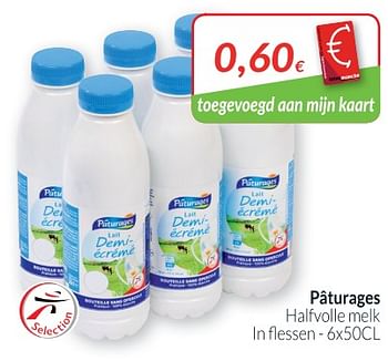 Promoties Pâturages halfvolle melk - Paturages - Geldig van 01/06/2018 tot 30/06/2018 bij Intermarche