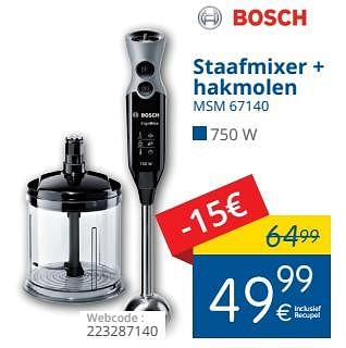 Promoties Bosch staafmixer + hakmolen msm 67140 - Bosch - Geldig van 01/06/2018 tot 30/06/2018 bij Eldi
