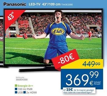 Promoties Panasonic led-tv tx43e200e - Panasonic - Geldig van 01/06/2018 tot 30/06/2018 bij Eldi