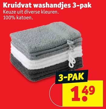 Ongrijpbaar Op risico financiën Huismerk - Kruidvat Kruidvat washandjes - Promotie bij Kruidvat