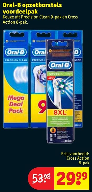 St Initiatief Op maat Oral-B Oral-b opzetborstels voordeelpak cross action - Promotie bij Kruidvat