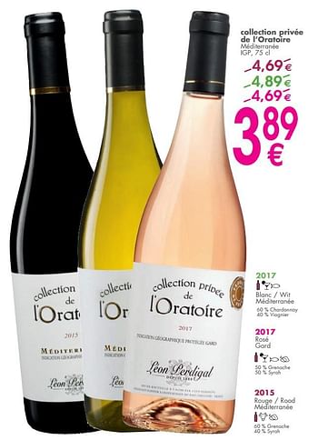 Promoties Collection privée de l`oratoire méditerranée - Witte wijnen - Geldig van 05/06/2018 tot 02/07/2018 bij Cora