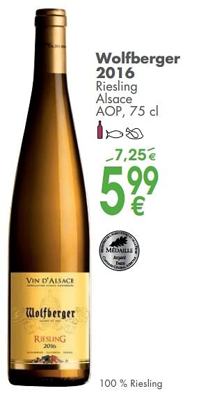 Promoties Wolfberger 2016 - Witte wijnen - Geldig van 05/06/2018 tot 02/07/2018 bij Cora